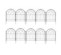Clôture de jardin - Barrière décorative contre les intrusions pour petits animaux de 33 x 43 cm, grille d' en arc imbriqué, paquet de 10 pièces, filament de fer enduit antirouille