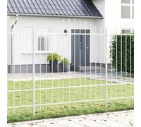 Clôture de jardin blanche - 1020 x 175 cm - En acier revêtu par pulvérisation - Grille résistante aux intempéries - Pour jardin, terrasse, champ de clôture durable
