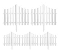 Clôture de Jardin Blanche, clôture de piquets Blancs 5pcs, élégant Inserts piquets en Plastique, 18x15 Bordure pelouse Protection décorative pour Jardin, aménagement paysager