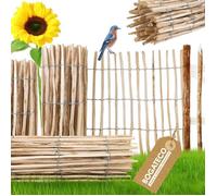 Clôture de jardin - BOGATECO - Clôture en lattes de noisetier naturel - 120 cm - 5 m - Espacement 7-8 cm