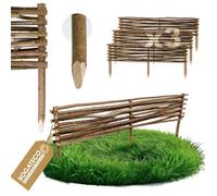 Clôture de jardin - BOGATECO - Noisetier tressé 120x20cm - Lot de 3 - Bois naturel - Piquets intégrés