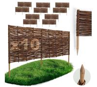 Clôture de jardin - BOGATECO - Rollborder - Bois de noisetier naturel - 120x40 cm - Lot de 10