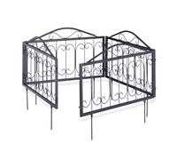 Relaxdays Clôture décorative de jardin en métal, 4 panneaux extérieurs av. ornements, 34,5x56,5 cm, différentes couleurs