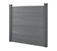 Clôture de jardin brise-vue avec 2 poteaux planches bois composite wpc 165 x 162 cm