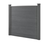 Clôture de Jardin Brise-Vue en Bois Composite WPC - NEU.HOLZ - 165x162cm - Gris