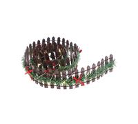 Clôture de Jardin Clôture de Noël Accessoires de Jardin Féérique en Bois avec Lumière LED Décoration de Fête pour Village