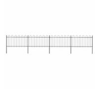 Clôture de jardin décorative en acier, 4 éléments de clôture avec 5 poteaux, 6,8 m de long, clôture moderne en acier revêtu par pulvérisation robuste, accessoires de montage inclus, facile à monter