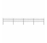 Clôture de jardin décorative en acier, 4 éléments de clôture et 5 poteaux, 6,8 m de long, rectangulaire, moderne, revêtu par pulvérisation, stable, robuste, durable, accessoires de montage inclus