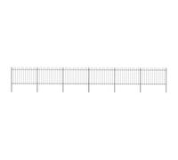 Clôture de jardin décorative en acier - 6 éléments et 7 poteaux - 10,2 m de long - Clôture stable et robuste avec support horizontal - Revêtement en poudre - Facile d'entretien