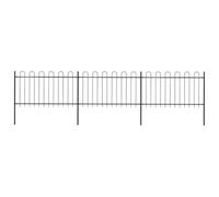 Clôture de jardin décorative en acier de 5,1 m de long - 3 éléments de clôture et 4 poteaux - Robuste et revêtu par pulvérisation - Avec support horizontal pour plus de stabilité - Avec