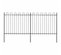 Clôture de jardin décorative en acier robuste, 3,4 m de long avec 2 éléments et 3 poteaux, revêtue par pulvérisation et durable pour une délimitation sûre