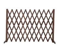 Clôture de jardin décorative en bois - Barrières extérieures, panneaux décoratifs avec 2 cadres de support pour aménagement paysager, marron, 100 x 32 x 3 cm - Parfait pour les patios et les cours