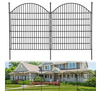 Clôture de jardin, décorative, pour extérieur, jardin, terrasse, 10 panneaux, hauteur x largeur : 80 cm x 73,6 cm (10 panneaux, longueur totale 7,32 m) - Grille métallique inoxydable - Clôture