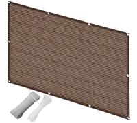 Clôture de jardin d'extérieur - 1,1 x 5,5 m - Robuste - Résistant à la déchirure - Avec œillets et cordons - Pour terrain de sport - Durable et résistant aux UV - Marron