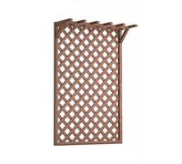 Clôture de jardin d'extérieur - Séparateur de pièce autoportant en bois massif à installation rapide et support pour plantes - Paravent décoratif pour terrasse (marron, 100 x 150 cm)
