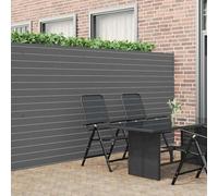 Clôture de jardin double face en PVC - Gris - 1,8 x 5 m - Résistant aux UV - Brise-vue pour balcon et jardin - Montage facile - Matériau durable - Résistant aux intempéries - Largeur des lamelles : 14