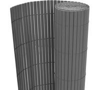 Clôture de jardin double face PVC 90 x 300 cm Gris