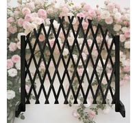 Clôture de jardin en bois autoportante et extensible, clôture de sécurité intérieure en bois, adaptée aux jardins, cours, patios et potagers.(Black,300 * 160cm)