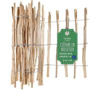 Clôture De Jardin En Bois De Noisetier Creative Home Hauteur 80 Cm Longeur 5 M Espacement Des Lattes 3-5 Cm Bordure Pelouse Multicolore