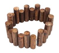 Clôture de Jardin en Bois Marron, Barrière Extérieure Rustique | Bambou et Bois, Trous Prépercés, Pose Facile, Bordure Courbe pour Allées, Patios et Arbustes