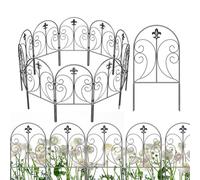 Clôture de jardin en métal inoxydable sans creuser pour protéger la frontière du sol - Clôture de jardin en métal pour pelouse, cour, chemins, terrasses et