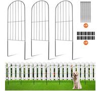 VEVOR Clôture de Jardin en Métal, 61x33 cm, Clôture de Jardin Lot de 10, Barrière Robuste pour Animaux, Espacement de Pointes 5,08 cm Clôture Métallique Décorative pour Chien Cour Terrasse Extérieur