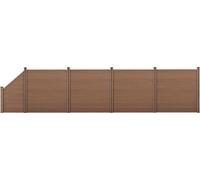 Clôture de jardin en WPC avec pente Paravent Clôture à lamelles 183x799cm [neu.holz]