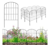 Clôture de jardin enfichable 10 éléments de clôture de 43 cm, clôture en métal pour chien, clôture en maille Noir V2Aox