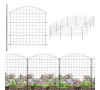 Clôture de jardin enfichable pour bassin avec 12 éléments de 78 cm en métal, maille verte, adaptée aux chiens V2Aox