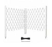 Clôture De Jardin Extensible Barrière pour Animaux De Compagnie Enterré, Panneaux De Treillis en Bois pour Extérieur, Palissade Jardin Réglable Hauteur 50/70/90/120/150/180cm(Blanc,H180 x L220cm)