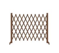 Clôture de jardin extensible en bois,grille pour animaux de compagnie autoportante en treillis accordéon,installation instantanée,pour la maison,la terrasse,le jardin (Carbonized Wood,12.59IN*39.37IN)