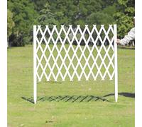 Clôture de jardin extensible en bois - Séparateur de treillis décoratif réglable et rétractable - 2,7 m de long - 210,8 cm de haut - Pour soutien des plantes et intimité dans la cour