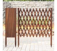 Clôture de jardin extensible en bois - Séparateur de treillis décoratif réglable et rétractable - 2,7 m de long - 210,8 cm de haut - Pour soutien des plantes et intimité dans la cour