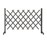 Clôture de jardin grise 120 x 90 cm, sapin massif extensible, brise-vue pour l'extérieur, panneaux de clôture robustes, idéal pour les plantes grimpantes