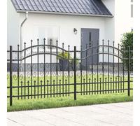 Clôture de jardin, grise, 240 x 140 cm, en acier revêtu par pulvérisation, panneaux de clôture robustes pour jardin, terrasse, kit de clôture brise-vue d'extérieur durable