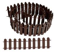 Clôture de jardin miniature, 3 x 90 cm, petite clôture en bois flexible pour micro paysage, pot de fleurs, décoration de jardin féérique (café)