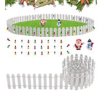 Clôture de Jardin Miniature, 90x5cm Mini Clôture de Jardin avec Chaîne légère, Décoration de Jardin Mini Clôture Barrière pour Sapin de Noel,Village de Noel,Modélisme,Maison de Poupée,Pot de Fleurs