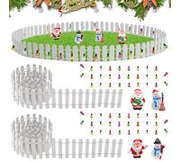 Clôture de Jardin Miniature, 90x5cm Mini Clôture de Jardin avec Chaîne légère, Décoration de Jardin Mini Clôture Barrière pour Sapin de Noel,Village de Noel,Modélisme,Maison de Poupée,Pot de Fleurs