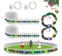 Clôture de jardin miniature en bois - 90 x 5 cm - Mini clôture de lutin - Mini clôture en bois - Décoration de Noël - Guirlande lumineuse miniature DIY - Maison de poupée - Lutin