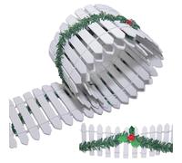 Clôture De Jardin Miniature, Mini Clôture en Bois, Déco Miniature Noël, DIY pour Pot de Fleurs, Micro Paysage, Terrarium, Maison de Poupée, Bonsaï, Accessoires de Jardin Miniature (Blanc, 90 x 5 cm)