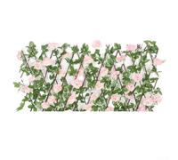 Clôture de jardin multifonction en bois pour améliorer l'esthétique avec des accents décoratifs à feuilles (rose clair)