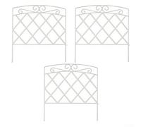 Clôture de jardin pliable en métal résistant à la rouille, barrière décorative pour parterres de fleurs, allées, terrasses, connexion flexible, sans outil (blanc)