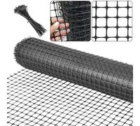 Clôture de jardin pour chiens, 1 x 20 m, clôture à neige en plastique [très résistant], clôture temporaire de sécurité, clôture de jardin réutilisable pour cour, légumes, volaille, lapin, poulet, noir