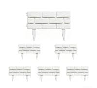 Clôture De Jardin Rectangulaire 6 45x17.5x29.5cm PP Léger Portable | PP Material, Easy Assembly, Lightweight 217g/pc, pour ideal For Veg Patches, Balconies, Grey/wine Red/white
