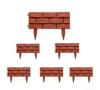 Clôture De Jardin Rectangulaire 6 45x17.5x29.5cm PP Léger Portable | PP Material, Easy Assembly, Lightweight 217g/pc, pour ideal For Veg Patches, Balconies, Grey/wine Red/white