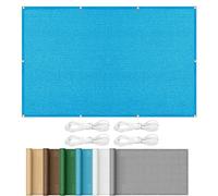 Clôture de jardin respirante pour terrasse, 3 x 3,5 m, protection UV, œillets, couleur bleue, solution d'ombrage parfaite pour l'intimité et la défense solaire