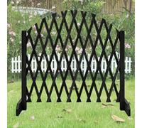 Clôture de jardin rétractable facile à installer, clôture de sécurité intérieure en bois, clôture de pelouse rétractable, convient aux jardins, cours, patios et potagers.(Black,300 * 160cm)