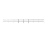 Clôture de jardin robuste avec design à armatures en acier revêtu par pulvérisation noire comme clôture décorative pour le jardin, 13,6 m de long avec 8 éléments et 9 poteaux