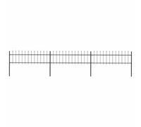 Clôture de jardin robuste avec pointes de lance en acier et haute sécurité - Clôture métallique revêtue par pulvérisation pour terrains - Clôture décorative en acier au design à armatures - 3 éléments