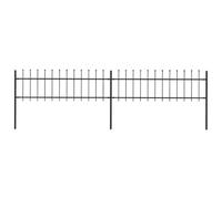 Clôture de jardin robuste avec pointes de lance en acier et haute sécurité - Clôture métallique revêtue par pulvérisation pour terrains - Clôture décorative en acier au design à armatures - 2 éléments